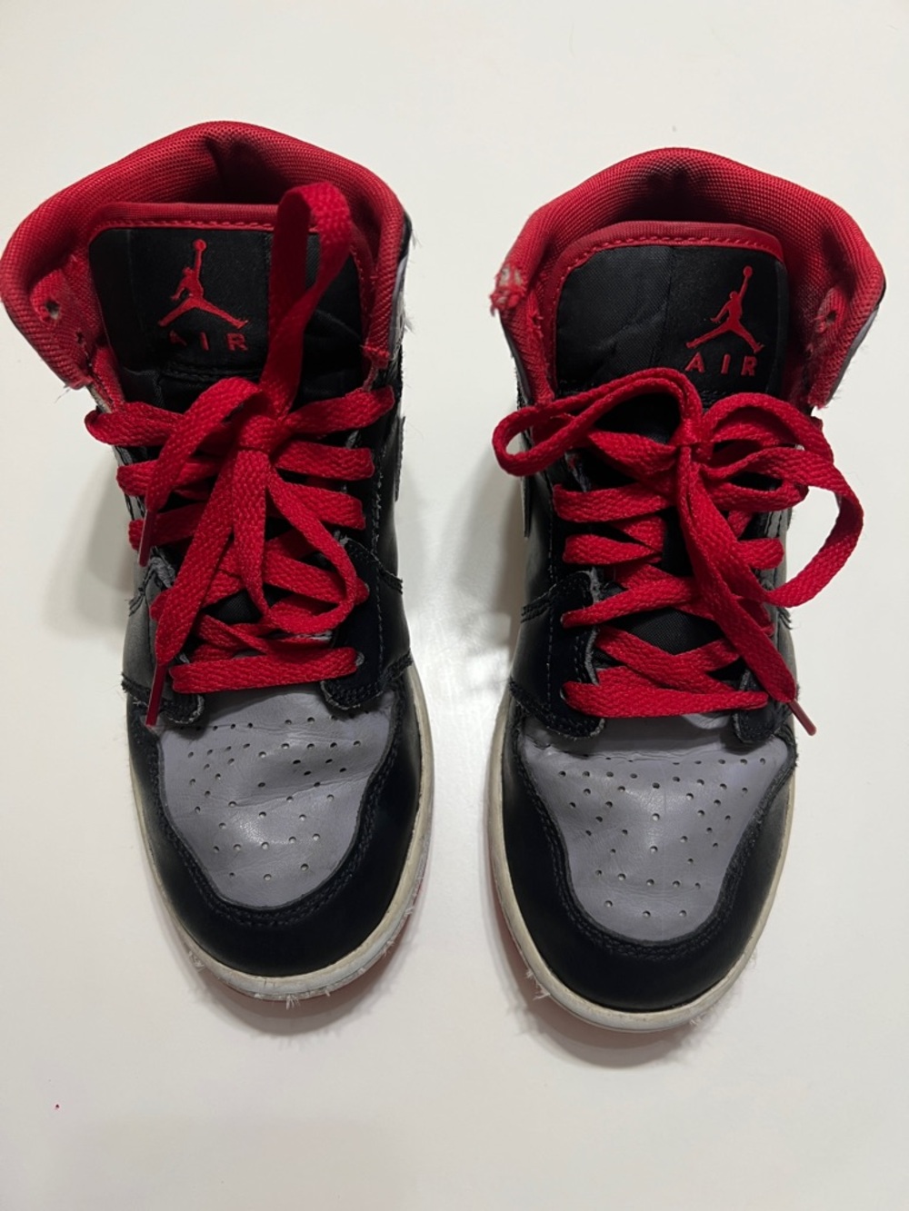 Jordan Kids Red, Black & Gray High-Top Sneakers